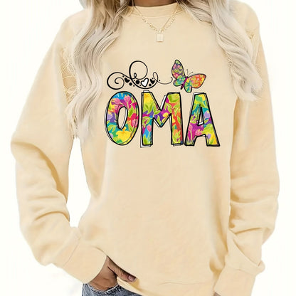 Damen Sweatshirt Botanischer Aufdruck Norvielle