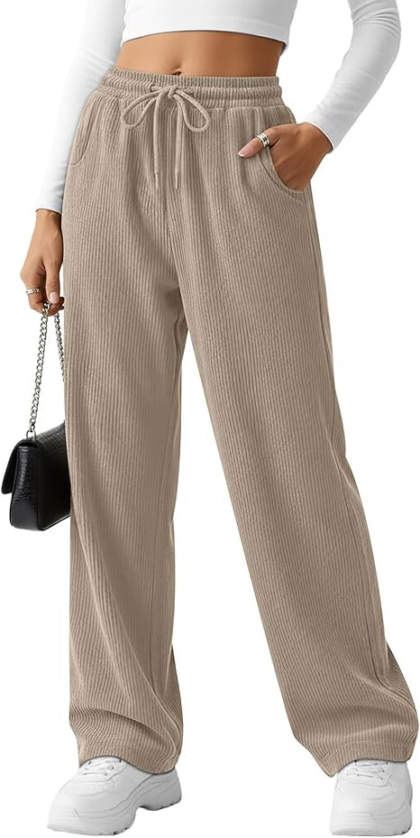 Damen Rippstrick-Hose Breit Kordelzug Norvielle