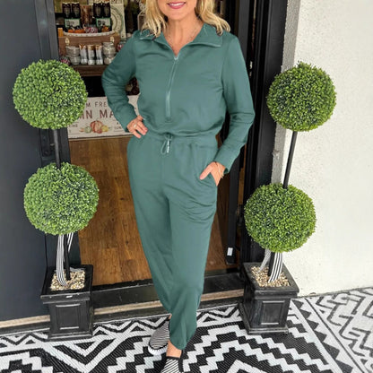 Damen Jumpsuit mit Stehkragen und Taschen Norvielle