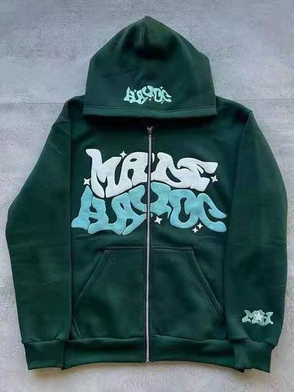 Damen Sportjacke Graffiti-Style Grau