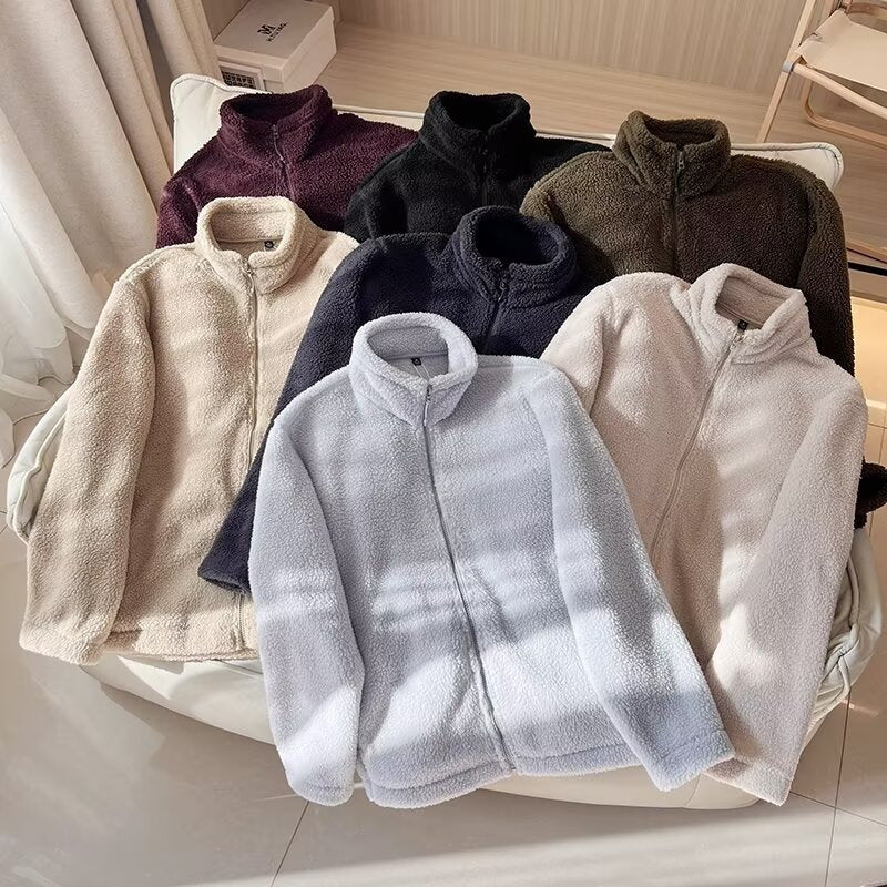 Damen Fleecejacke Hochkragen Reißverschlusstaschen Schwarz Norvielle - Norvielle