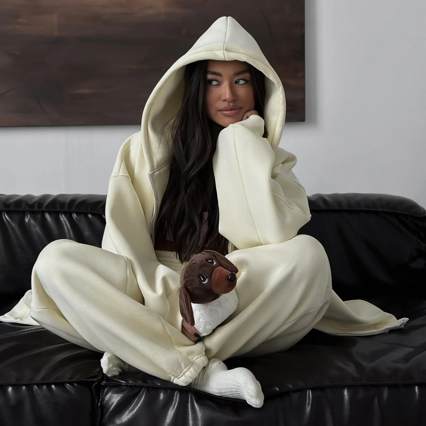 Damen Hoodie Jogginghose Kombination Norvielle