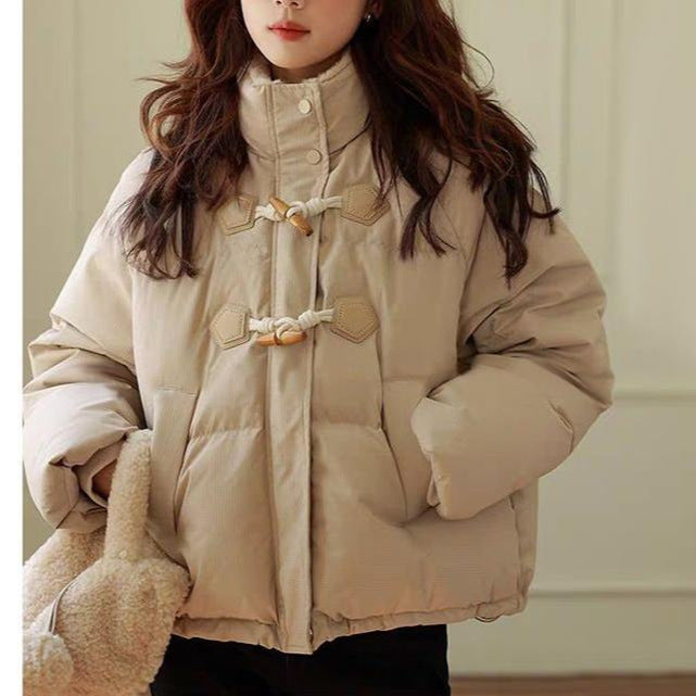 Damen Steppjacke Übergroß Hochkragen Knopf details Norvielle - Norvielle