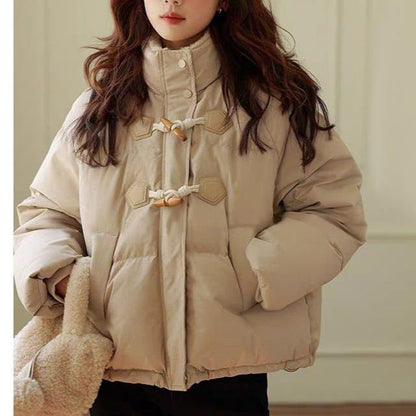 Damen Steppjacke Übergroß Hochkragen Knopf details Norvielle - Norvielle