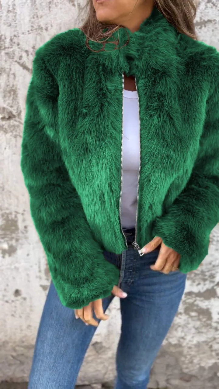 Damen Fleecejacke Hochkragen Kuschelig Norvielle