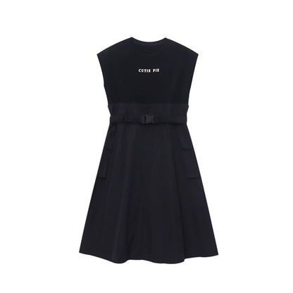 Damen Kleid mit Gürtel und Taschen Norvielle