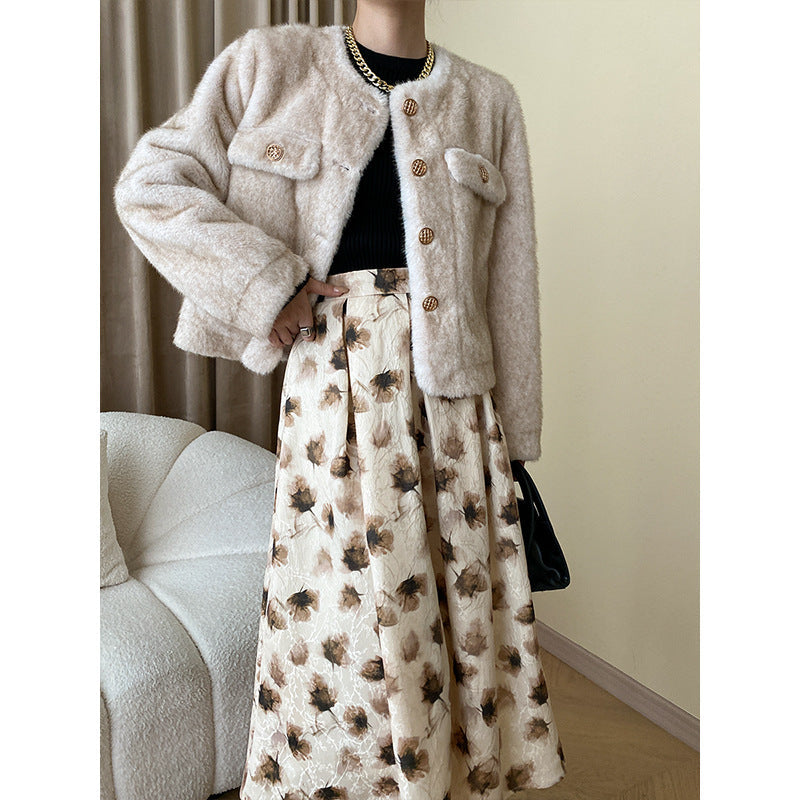 Damen Teddyjacke Weich Norvielle Mit Knöpfen Und Taschen