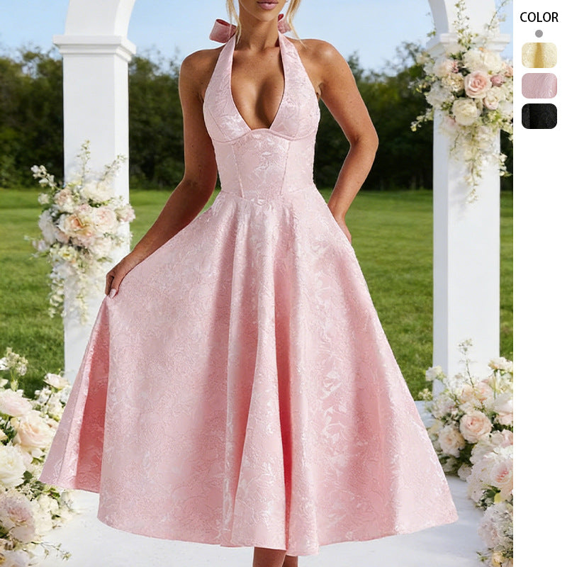 Damen Hochzeitskleid Halterneck schwingender Rock Norvielle - Norvielle