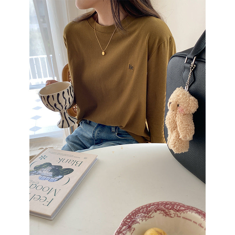 Damen Langarmshirt Minimalistisch Leicht Norvielle