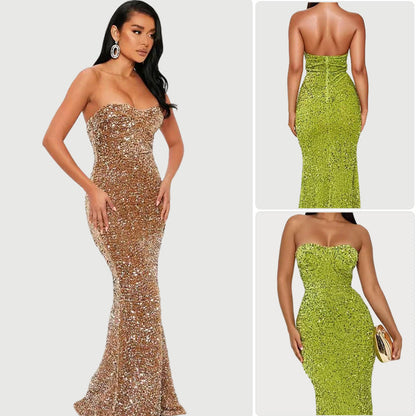 Damen Abendkleid Glitzernd Bustier-Oberteil Norvielle - Norvielle
