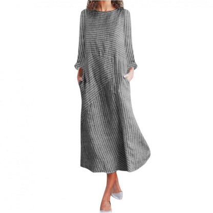 Damen Maxikleid Asymmetrisch Mit Taschen Norvielle