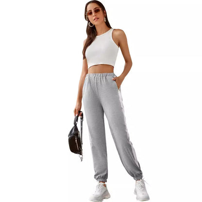 Damen Jogginghose Elastischer Bund Mit Streifen