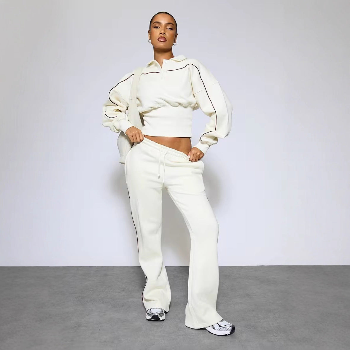Damen Sportliches Set Crop-Polo und Jogginghose Norvielle - Norvielle