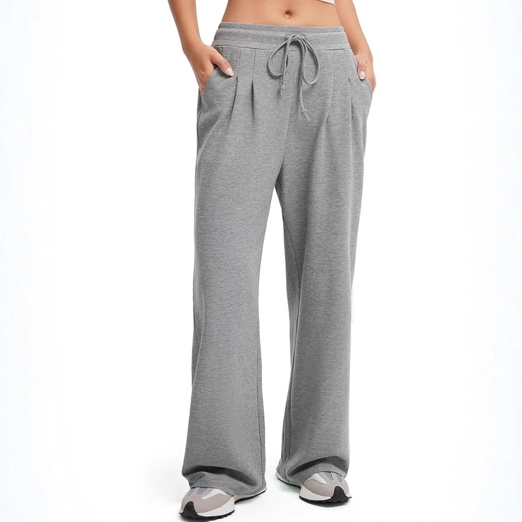 Damen Freizeithose Weite Fit Knopfdetails Beige Norvielle