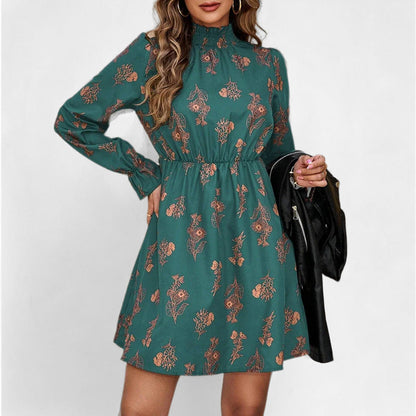Damen Blusenkleid Florales Muster Rüschen Norvielle