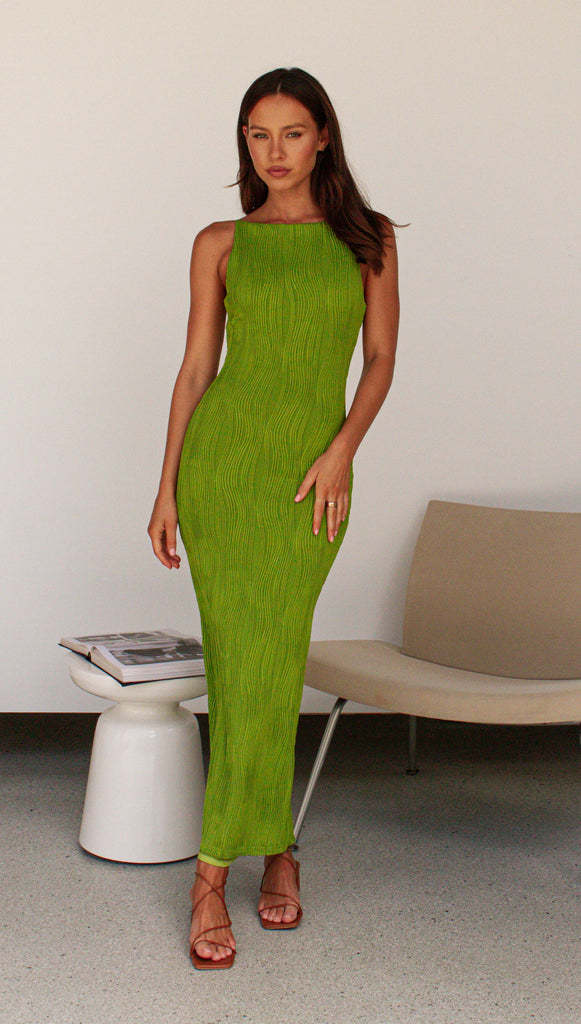 Damen Maxikleid Rippdesign Figurbetonend