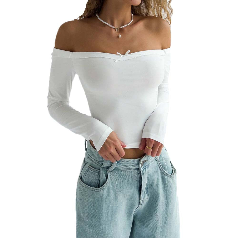Damen Off-Shoulder Oberteil Langarm Norvielle Elegantes