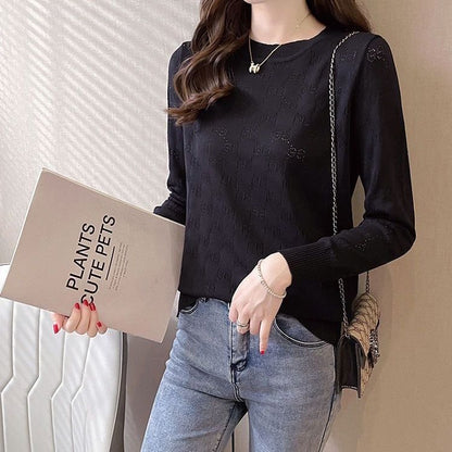 Damen Strickpullover Norvielle Elegantes Lochmuster