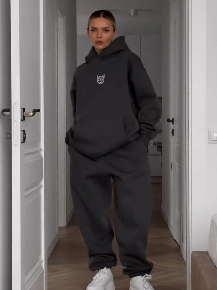 Damen Oversize Kapuzenpullover Set mit Jogginghose Norvielle