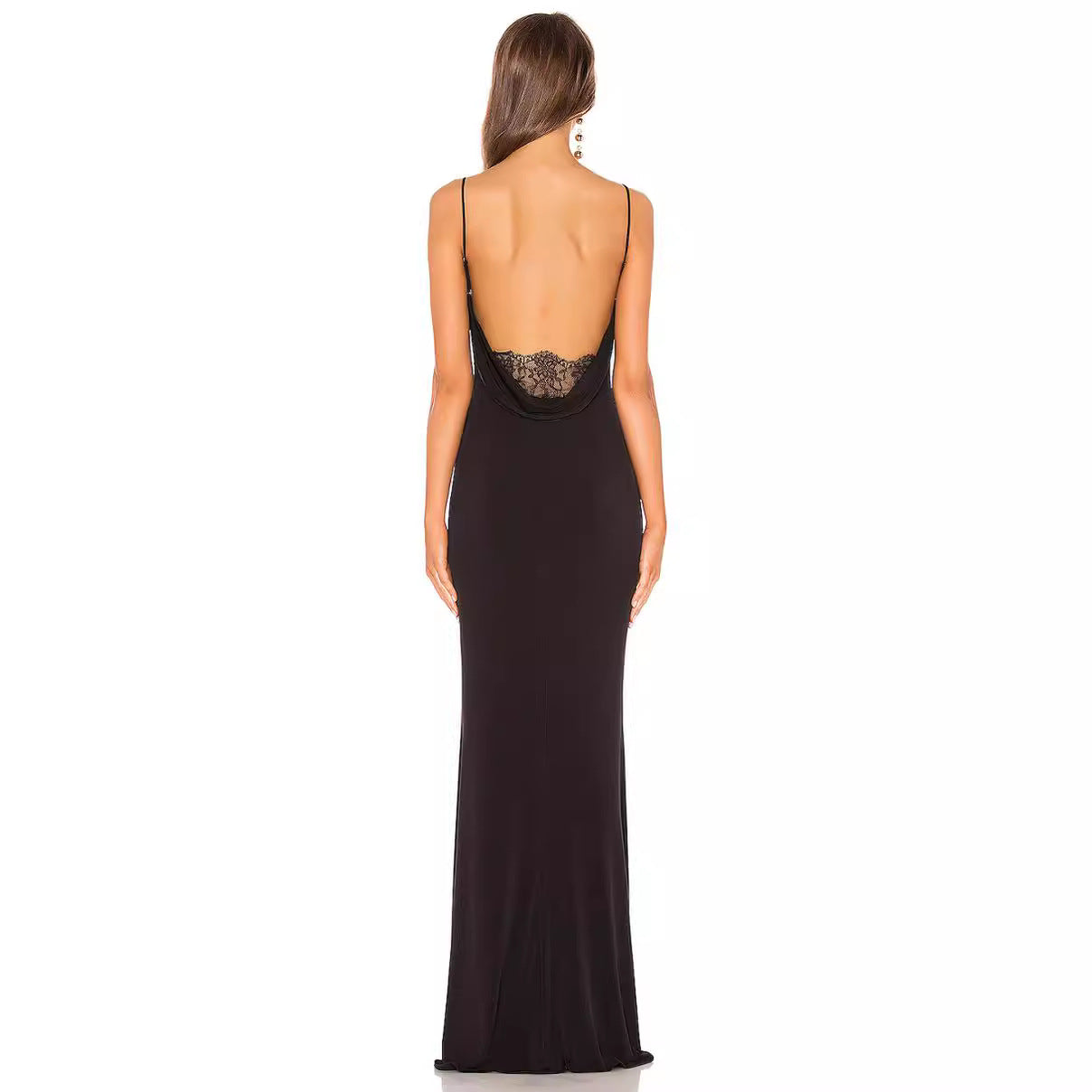 Damen Abendkleid Elegantes Wasserfall-Ausschnitt Fließender Schnitt