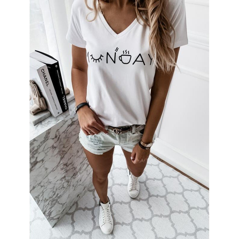 Damen T-Shirt V-Ausschnitt Norvielle