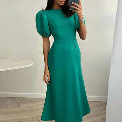 Damen Maxikleid Voluminöse Ärmel Figurbetont Norvielle - Norvielle