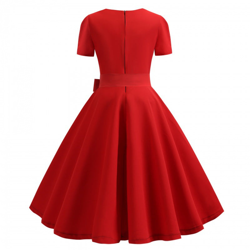 Damen Swingkleid mit Knopfleiste und Taillengürtel Norvielle