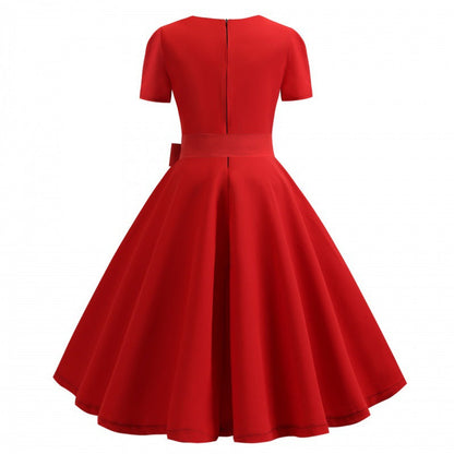 Damen Swingkleid mit Knopfleiste und Taillengürtel Norvielle