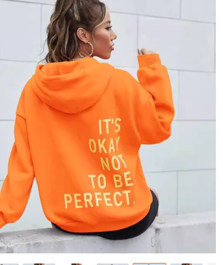 Damen Kapuzenpullover Kuscheliges Innenfutter Motivierender