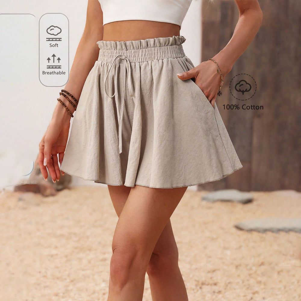 Damen Minirock Elastischer Bund A-Linie