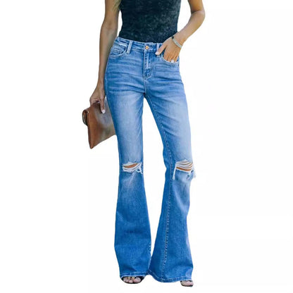 Damen Weite Jeans Destroyed Effekt