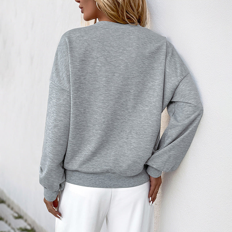 Damen Sweatshirt Lässig Elegant Perlendetails Norvielle