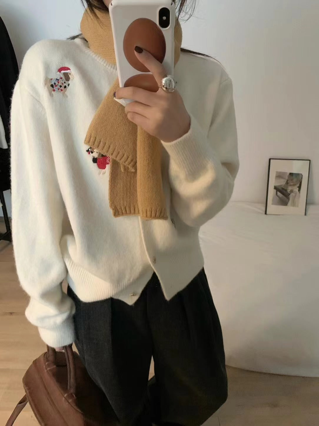 Damen Strickjacke Verspielte Applikationen Eleganter Schnitt Norvielle