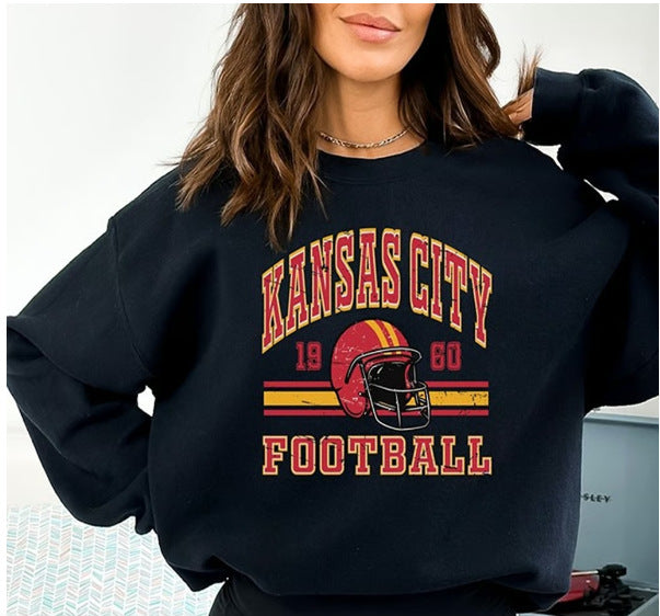 Damen Oversized Sweatshirt Football-Motiv Norvielle