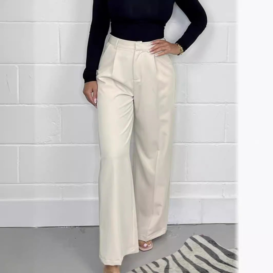 Damen Palazzo-Hose Hohe Taille Weiches Material