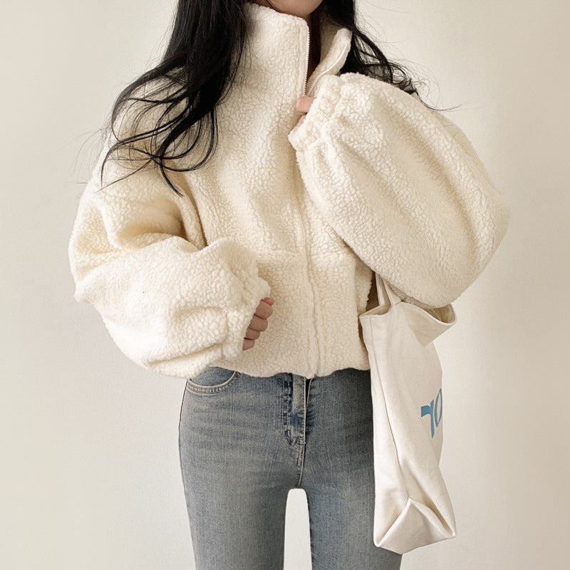 Damen Fleece-Jacke Norvielle Kuschelig Hochkragen Reißverschluss