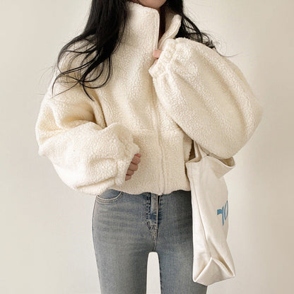 Damen Fleece-Jacke Norvielle Kuschelig Hochkragen Reißverschluss