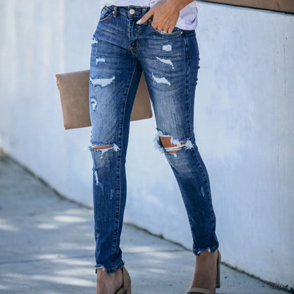 Damen Skinny Jeans Destroyed-Look Stretch Norvielle