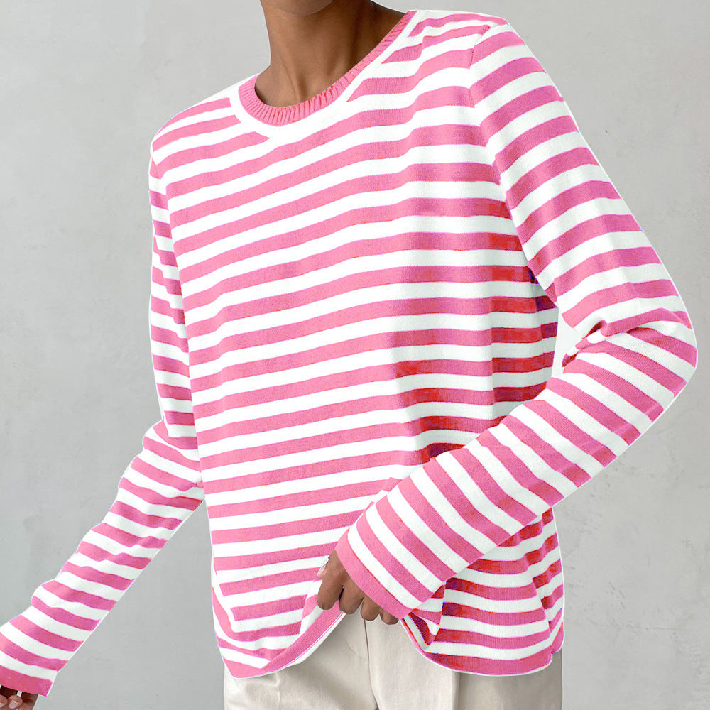 Damen Langarmshirt Geringeltes Muster Norvielle - Norvielle