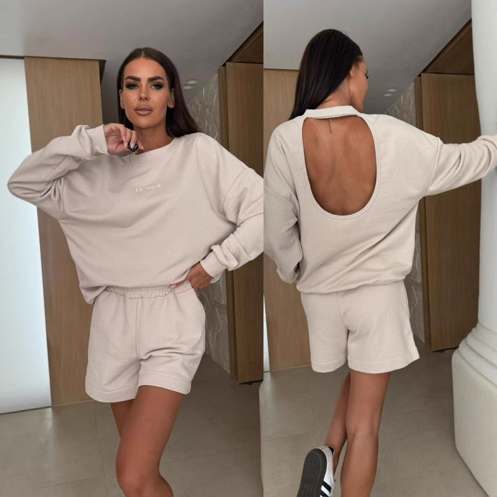 Damen Freizeit-Set Oversized Sweatshirt und bequeme Shorts Norvielle