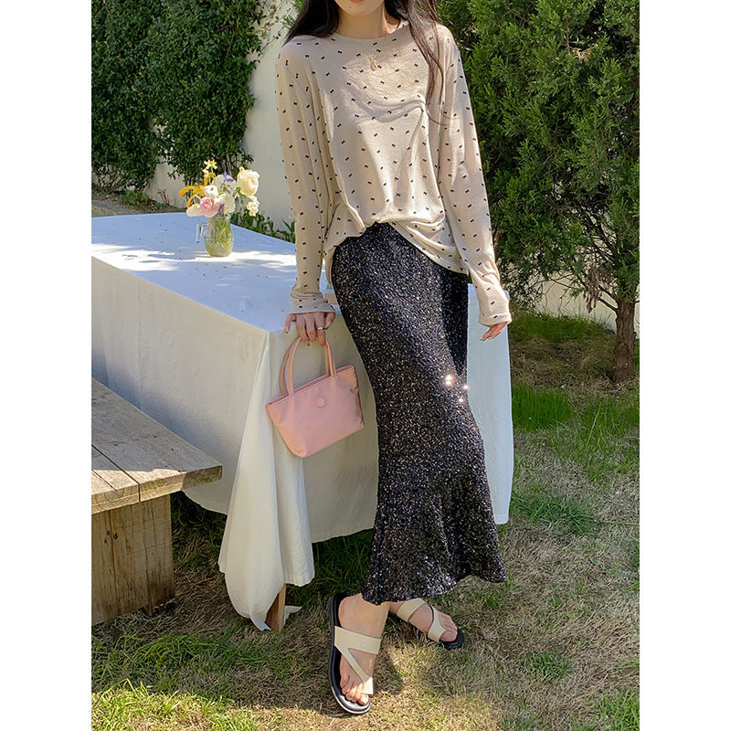 Damen Maxi-Kleid mit Glitzerakzenten Norvielle
