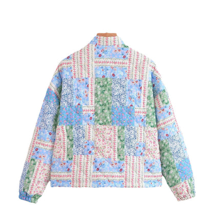 Damen Steppjacke Patchwork mit Taschen Norvielle