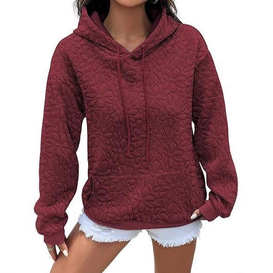 Damen Sweatshirt Strukturiertes Blumenmuster Norvielle
