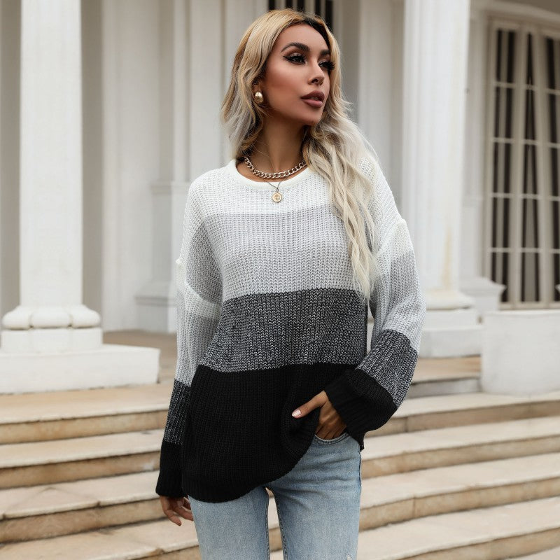 Damen Pullover Lässig Gestreift Weit Norvielle - Norvielle