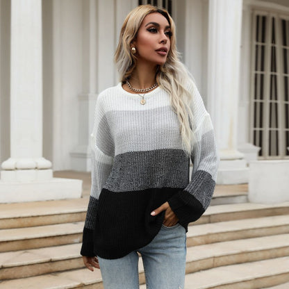 Damen Pullover Lässig Gestreift Weit Norvielle - Norvielle