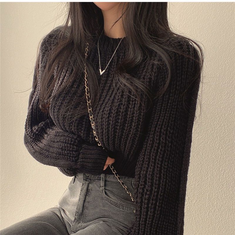 Damen Strickpullover Weiches Material Rippenmuster