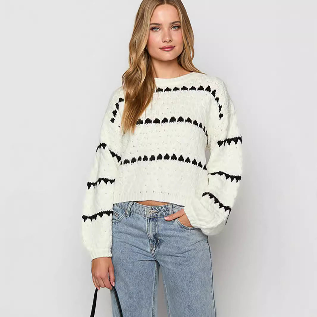 Damen Grobstrickpullover Einzigartiges Muster Norvielle