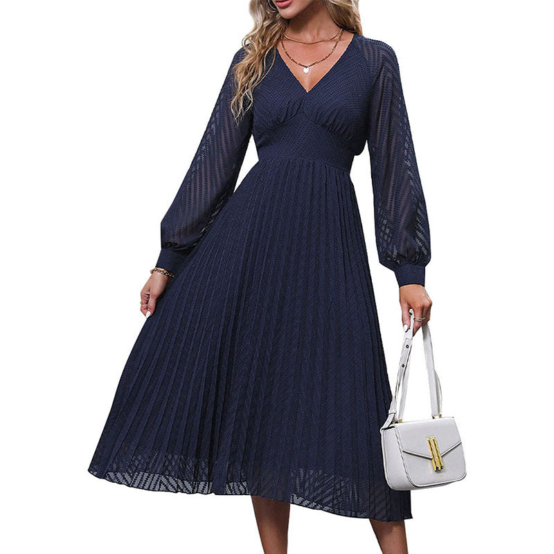 Damen Midi-Kleid Rüschung Figurschmeichelnd Norvielle