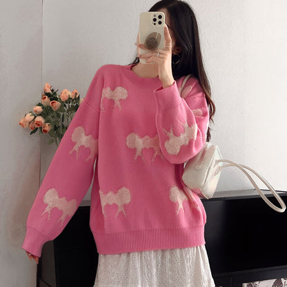 Damen Pullover Gemusterter Tiermotiv Lässiger Schnitt Norvielle