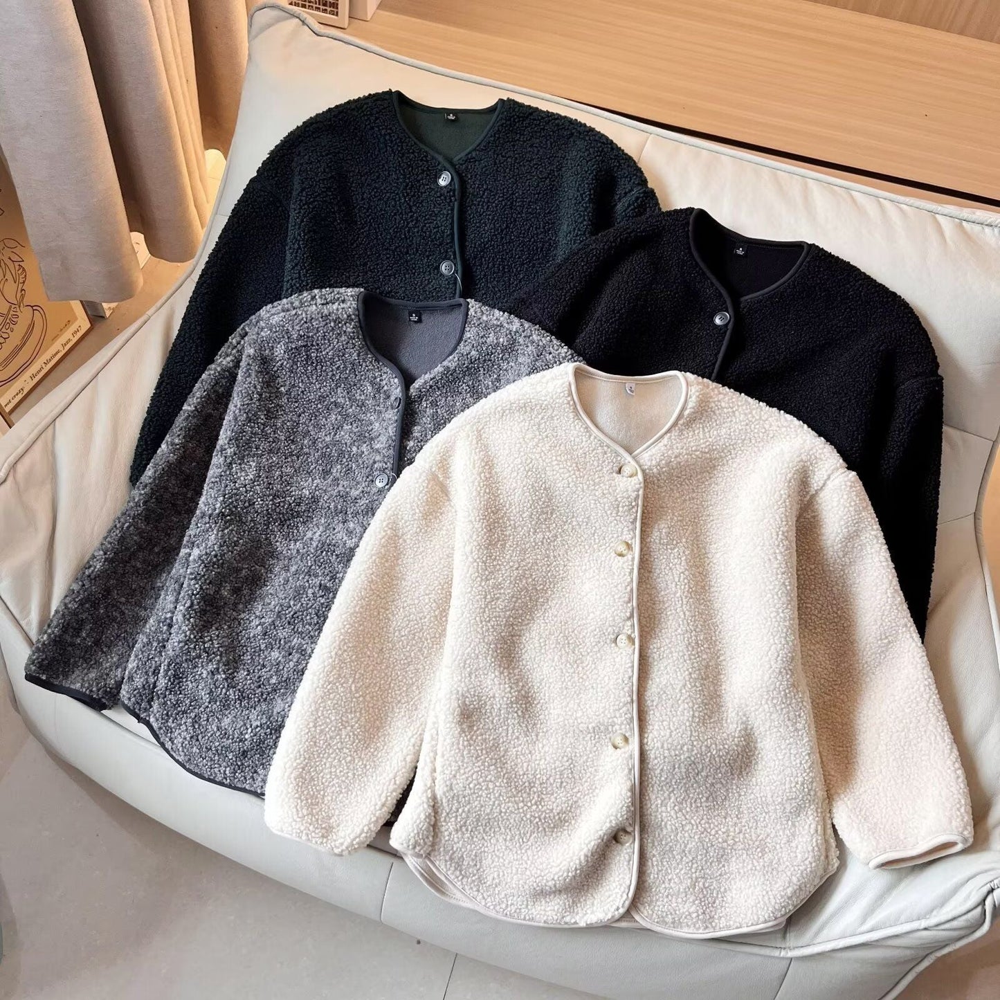 Damen Kuscheljacke Weich Norvielle Mit Knöpfen - Norvielle
